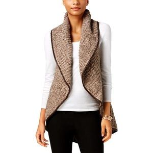 NWT Sweater Vest with Faux Leather Trim